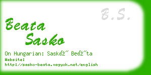 beata sasko business card